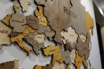 Деревянная карта мира Настенное украшение 250X160см