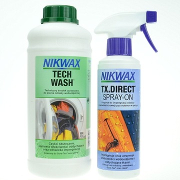 Zestaw Nikwax TECH WASH 1000 + TX DIRECT 300 Spray