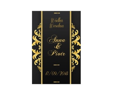 Naklejki etykiety ślub weselne na wódkę TYSIA