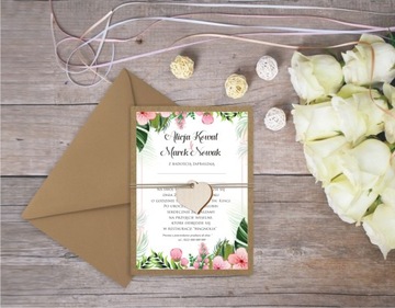 СВАДЕБНЫЕ ПРИГЛАШЕНИЯ ДЛЯ ЭКО СВАДЕБНЫЕ ЦВЕТЫ С УЗОРАМИ ЛИСТЬЯ