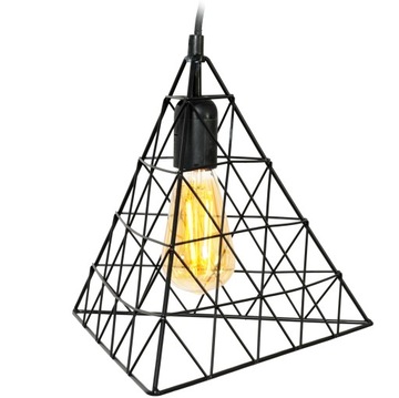 LAMPA SUFITOWA WISZĄCA W STYLU LOFT CZARNA TRÓJKĄT