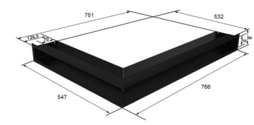 КАМИННАЯ РЕШЕТКА правая LUFT 766x547x90 SF 3 ШТ.