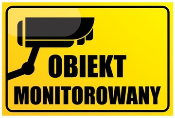 Obiekt MONITOROWANY TABLICZKA 40x27 tablica WR3 zadruk UV