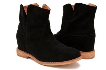 ЧЕРНЫЕ ЗАМШЕВЫЕ БОТИНКИ НА ТЕХНИКЕ, размер 40