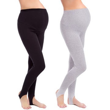2X LEGGINSY CIĄŻOWE OCIEPLANE ZAPIĘTKA PREG-LS