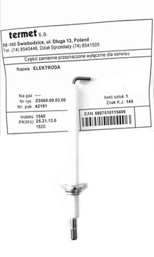 ELEKTRODA ZAPALAJĄCA Z0560000300 TERMET