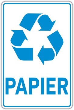 PAPIER -Naklejka na kosz segregacja śmieci 30x20cm