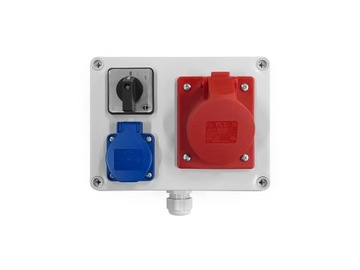 ROZDZIELNIA GNIAZDA 1x16A 5P 400V|1x16A 230V + 0-I