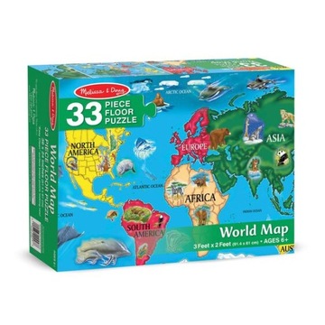 MELISSA DOUG MAPA ŚWIATA PUZZLE PODŁOGOWE 446
