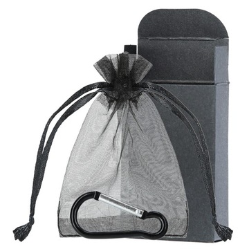 Подарочная упаковка, коробка, картон, шифоновый мешочек, карабин.