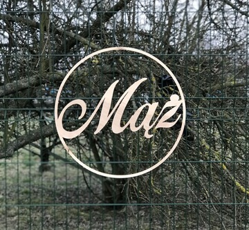 Koła na ślub Mąż Żona wesele napisy ozdobne na ści