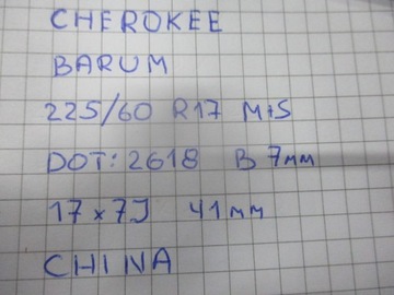 Колеса, диски, резина, JEEP CHEROKEE R17 M+S 7MM