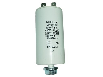 Kondensator 10uF +/- 10% MIFLEX MKSP-5P Silnikowy