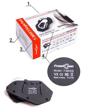 FreedConn T-Max S V3 Bluetooth-интерком для 3-х шлемов