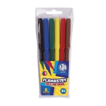 F315 MAZAKI FLAMASTRY PISAKI 6 KOLORÓW ASTRA