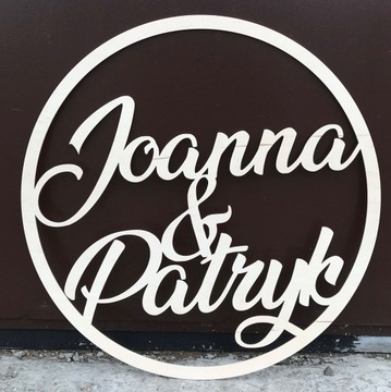 Круг с именами на свадьбу, 80 см - 30 шрифтов