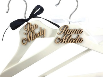 Белые свадебные вешалки Mr. Miss, деревянная 3D надпись