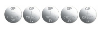 5 литиевых батарей с кнопкой GP CR2025 3 В LiMnO2 160 мАч