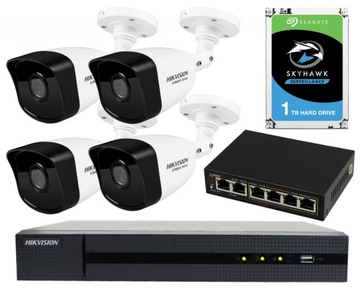 Zestaw Monitoringu IP HIKVISION 4MPx PoE 4 kamery