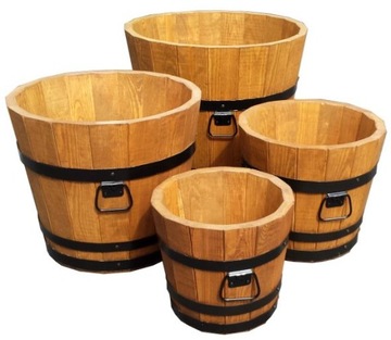 Большой садовый вазон, деревянный вазон Д50Х45