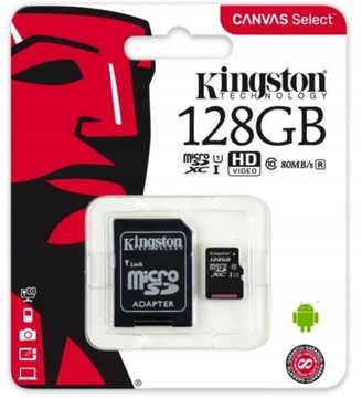 Карта памяти MicroSD Canvas Select Plus емкостью 128 ГБ