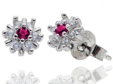 KOLCZYKI DZIECIĘCE KWIATKI KWIATUSZKI NA SZTYFCIE