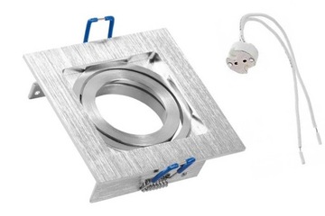 OPRAWKA + gniazdo MR16 GU10 RUCHOMA wpuszczana uchylna Alumin. Halogen LED