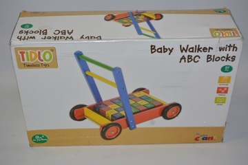 Drewniany wózek chodzarz ABC klocki Blocks Alfabet Tidlo litery