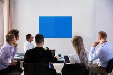 Магнитный стеклянный стол 80x60 см синий