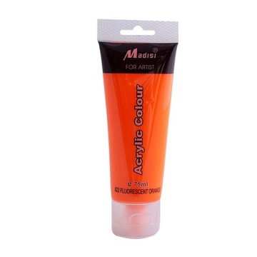Farba akrylowa Fluor Orange 75ml - nr 822 Madisi - farba akrylowa wodna