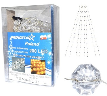 LAMPKI LED DRUCIK DIAMENTY ANIELSKIE WŁOSY ZIMNE B