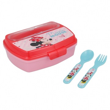 MYSZKA MINNIE śniadaniówka + sztućce lunch box