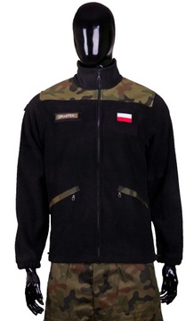 Camo Military Fleece + FLAGI Wz93, черный, THICK, размер XS
