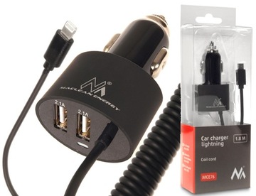 MACLEAN ŁADOWARKA SAMOCHODOWA KABEL do IPHONE
