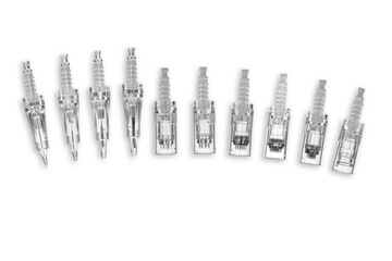 Dr Pen Dermapen + 10 картриджей Ultima розовый/золотой
