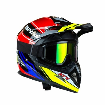 JUNIOR HORN KASK DLA DZIECI QUAD + GOGLE CROSSOWE