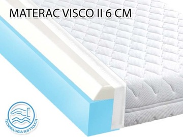 90X200 POLSKI MATERAC VISCO II MOCNO OTULA CIAŁO
