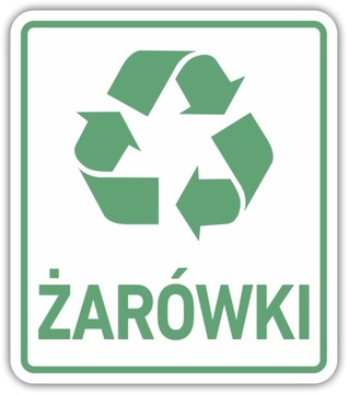 ŻARÓWKI - Naklejka na kosz segregacja śmieci 15 cm
