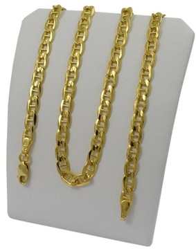Złoty Łańcuszek Męski Gucci 4,50 mm Pełny Diamentowany pr 585 Grawer Gratis