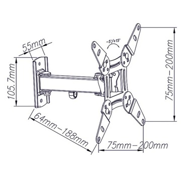 КРЕПЛЕНИЕ ДЛЯ ТЕЛЕВИЗОРА ЖК-ТЕЛЕВИЗОР С LED-СВЕТОДИОДОМ 13–42 ДЮЙМА VESA