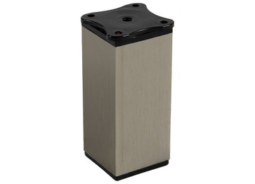 Noga Nóżka meblowa kwadratowa 40x40 aluminiowa h-60 regulacja +20mm - inox
