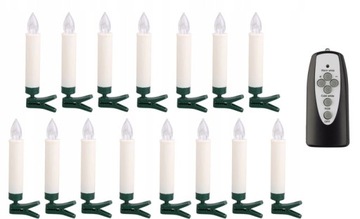 lampki ŚWIECZKI CHOINKOWE LED 15szt BEZPRZEWODOWE kolor