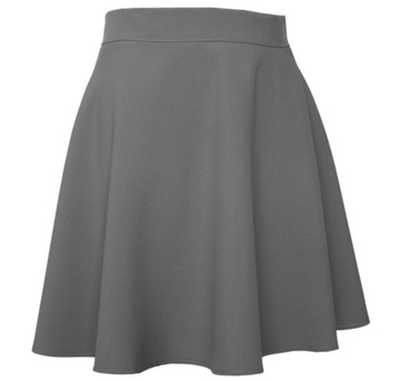 CIEMNOSZARA SPÓDNICA ROZKLOSZOWANA SZARA 34 XS