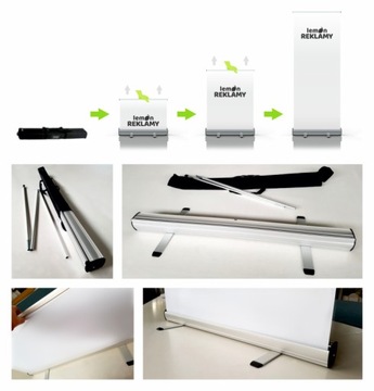 ROLLUP 85x200 cm, MOCNA KASETA + PIĘKNY DRUK 24h