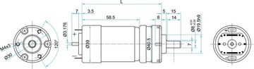 Планетарный мотор-редуктор 225 об/мин 24В постоянного тока 4,5кг.см