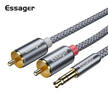 КАБЕЛЬ АУДИОКАБЕЛЬ HQ 2x RCA MINI JACK 3,5 ММ STEREO GOLD HD 3M