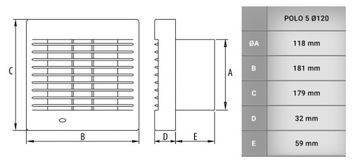 Polo вентилятор 5 120 WP