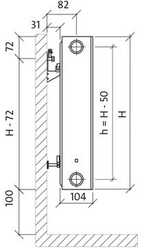 Радиатор PURMO Ramo Ventil Compact RCV22 600x1000