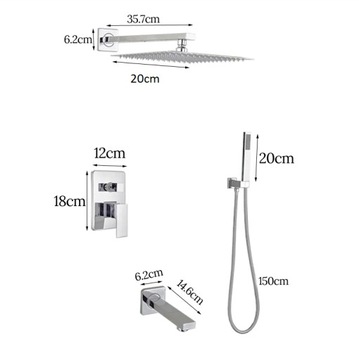 ZESTAW PRYSZNICOWY PODTYNKOWY WYLEWKA CHROM