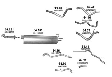 Глушитель Iveco Daily объёмом 2.3+3.0 TD, 2006г.